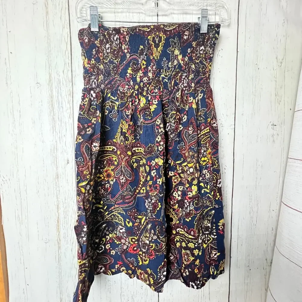 Justify Women's Strapless Floral Print Beach Cover Up Style Dress Sz M - Picture 7 of 11